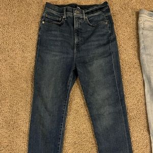 Express Slim Ankle Super High Waisted Denim Jeans. Medium Wash. Size 10R.